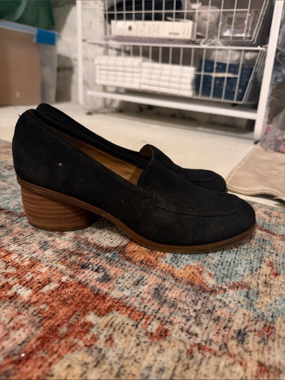 J. Jill Black Suede Mid Heel Loafers